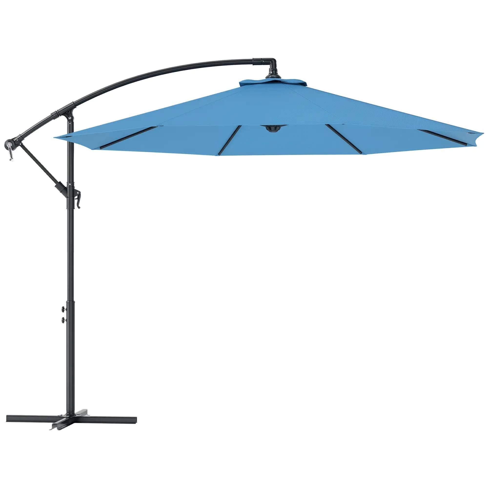 Alt View 7. Spaco - Spaco 10 Ft Cantilever Patio Umbrella, Tilt Offset Shade with Cross Base - Blue.