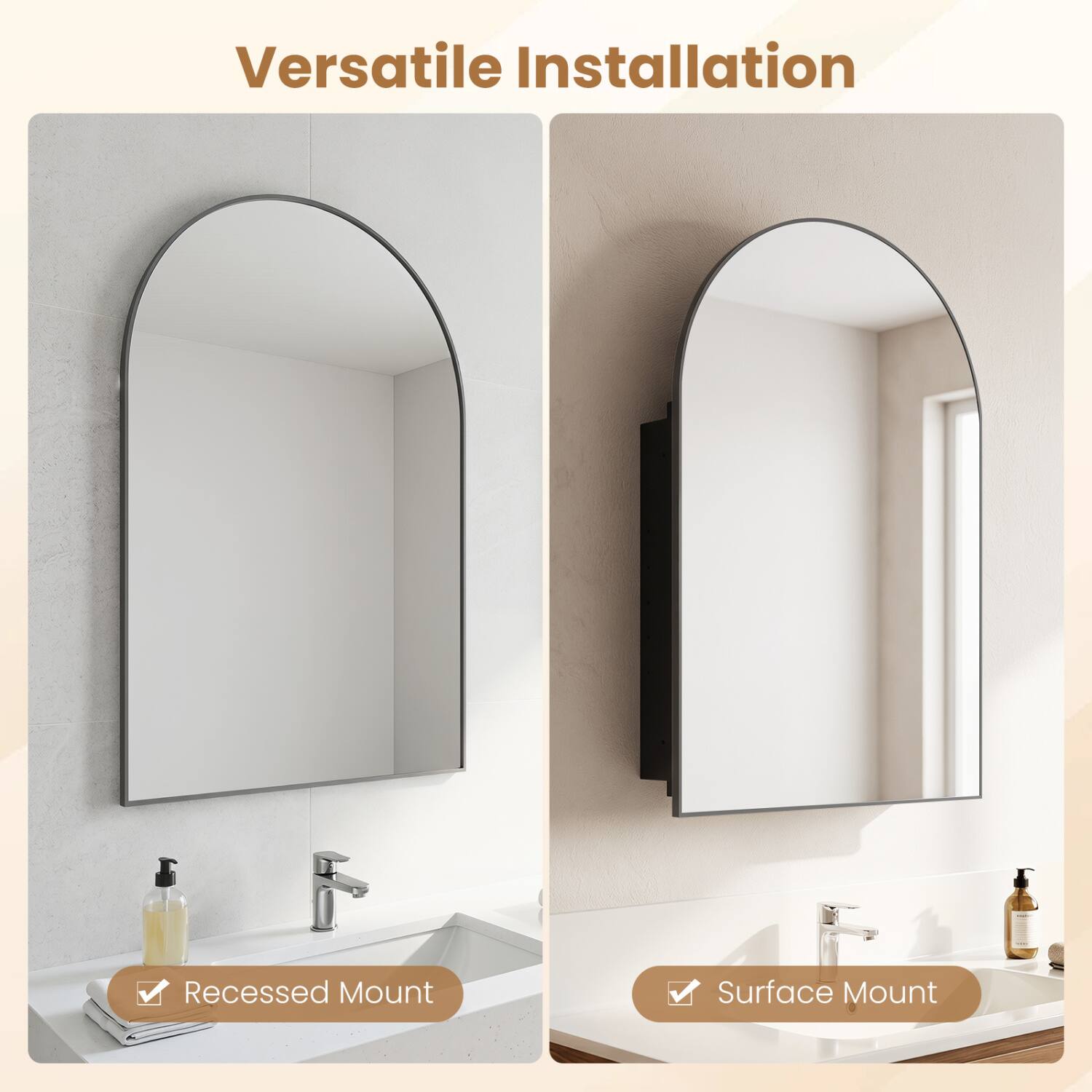 Versatile Installation

- Recessed Mount
- Surface Mount