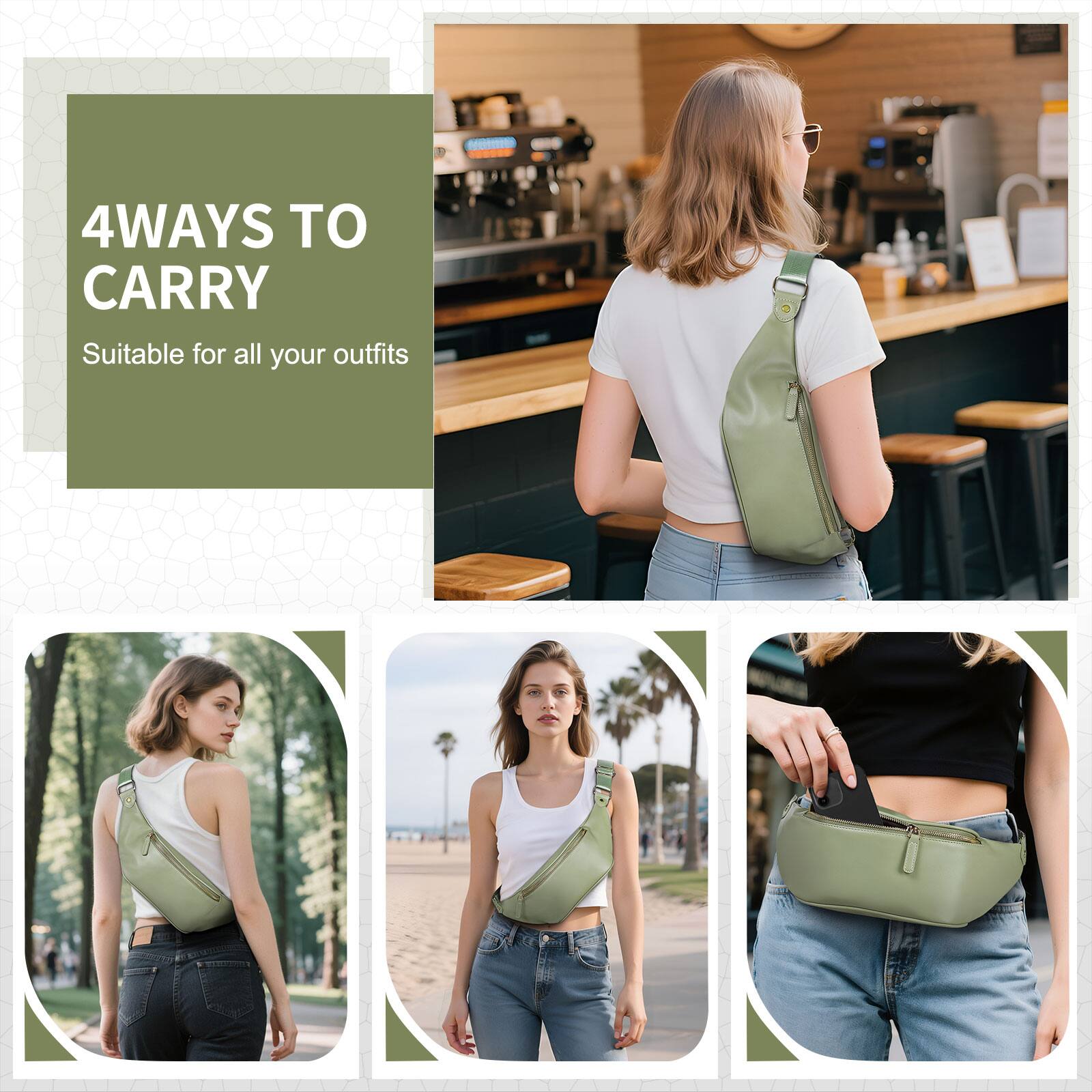 4 WAYS TO CARRY  
Suitable for all your outfits