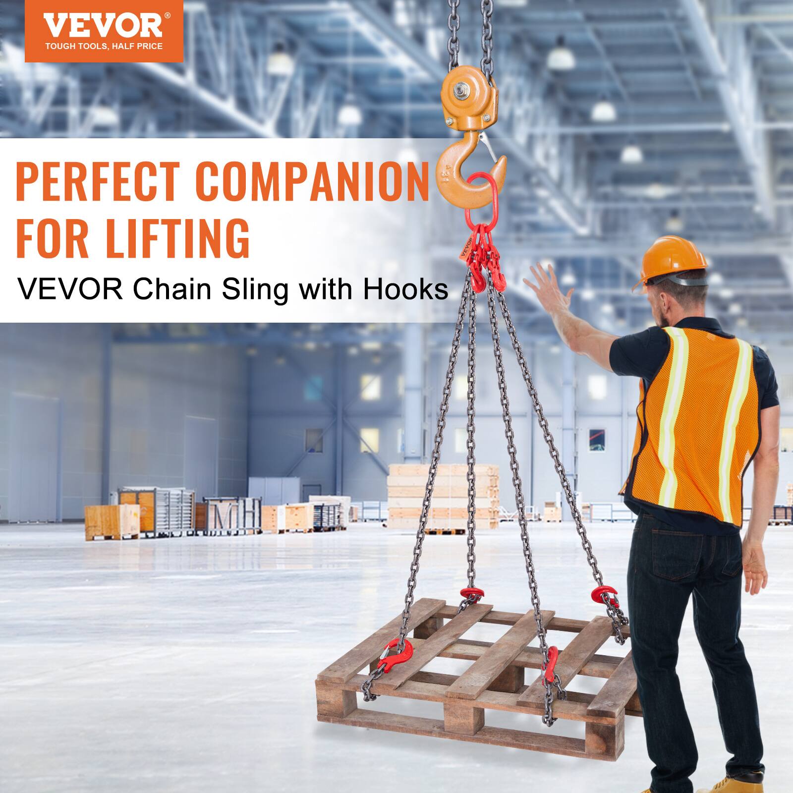 VEVOR TOUGH TOOLS, HALF PRICE

PERFECT COMPANION FOR LIFTING

VEVOR Chain Sling with Hooks