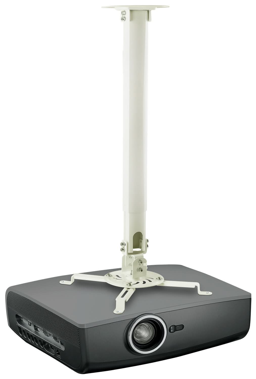 Left. Mount-It! - Universal Projector Ceiling Mount with Extended Height Adjustment & Full Motion for Most Projectors, White - White.