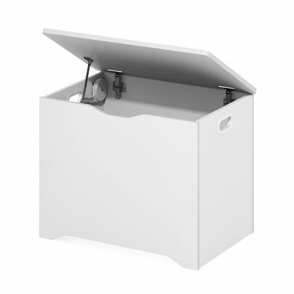 Front. Furinno - Basic Toy Box, Storage Chest for Entryway, Living Room - White.