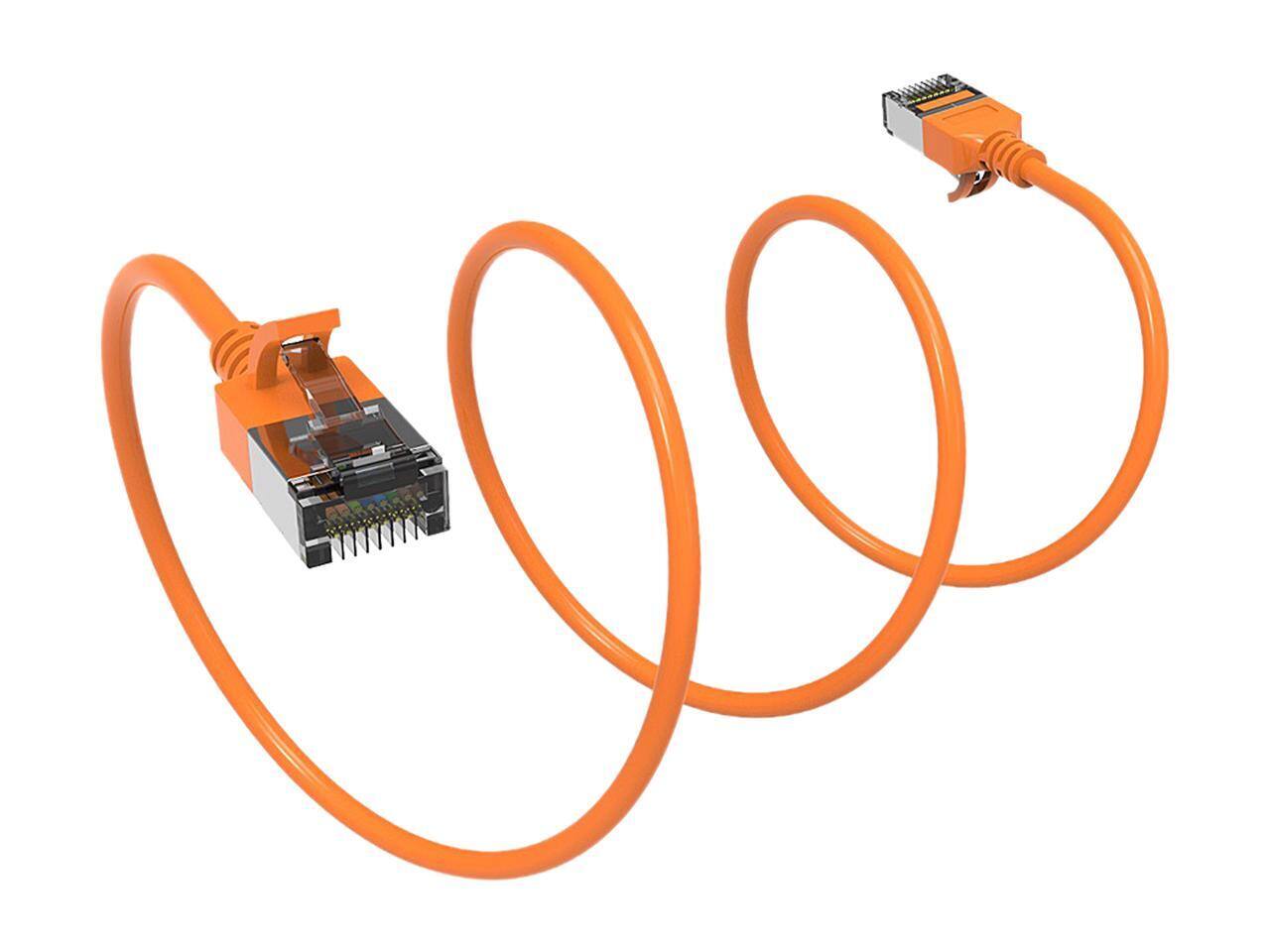 Alt View 1. Nippon Labs - Nippon Labs 60CAT8-0.5-30OR Cat8 0.5ft U/FTP Ethernet Cable, Orange 30AWG, 40Gbps 2000MHz RJ45 Patch Cord.