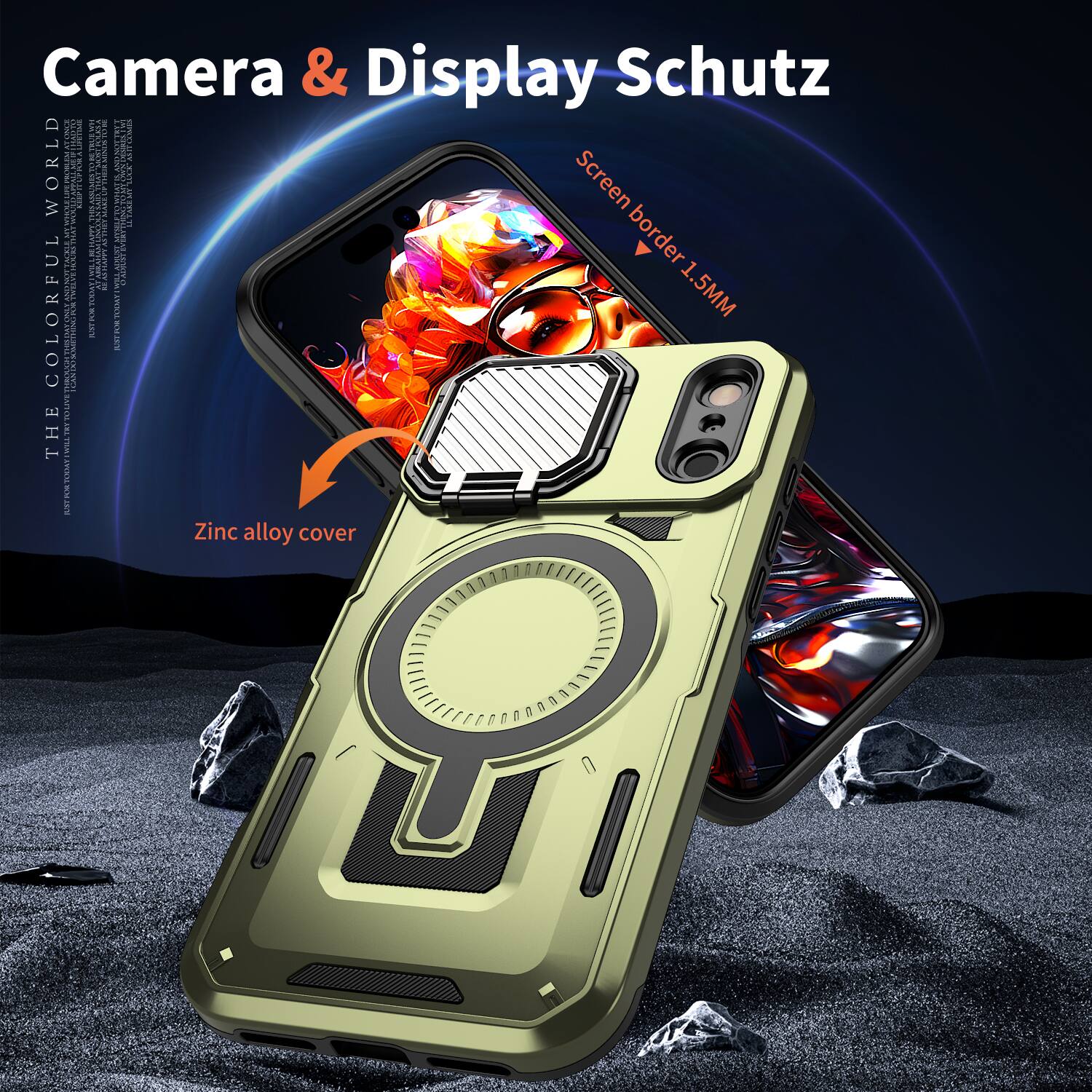 Camera & Display Schutz  
LIFSTEME LINIPE: WORLD  
Screen border 1.5MM  
Zinc alloy cover