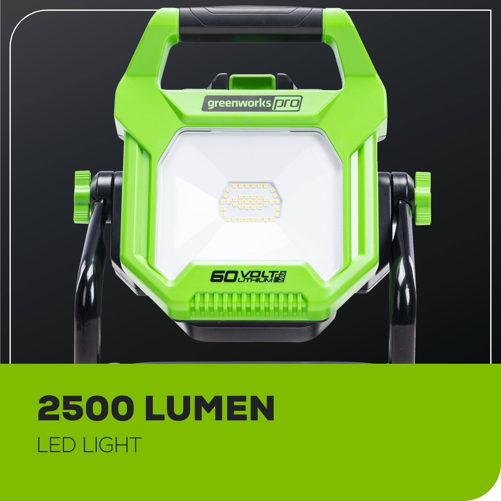 greenworks pro - 4 - A - - - 60 VOLT WU LITHIUM 2500 LUMEN LED LIGHT