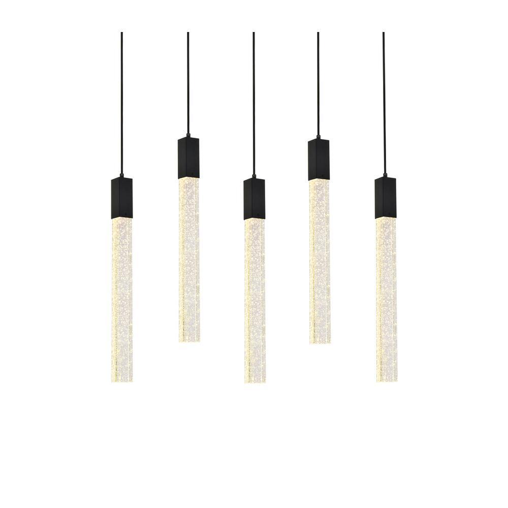Alt View 4. Elegant Lighting - Weston 5 lights pendant in black - Black.