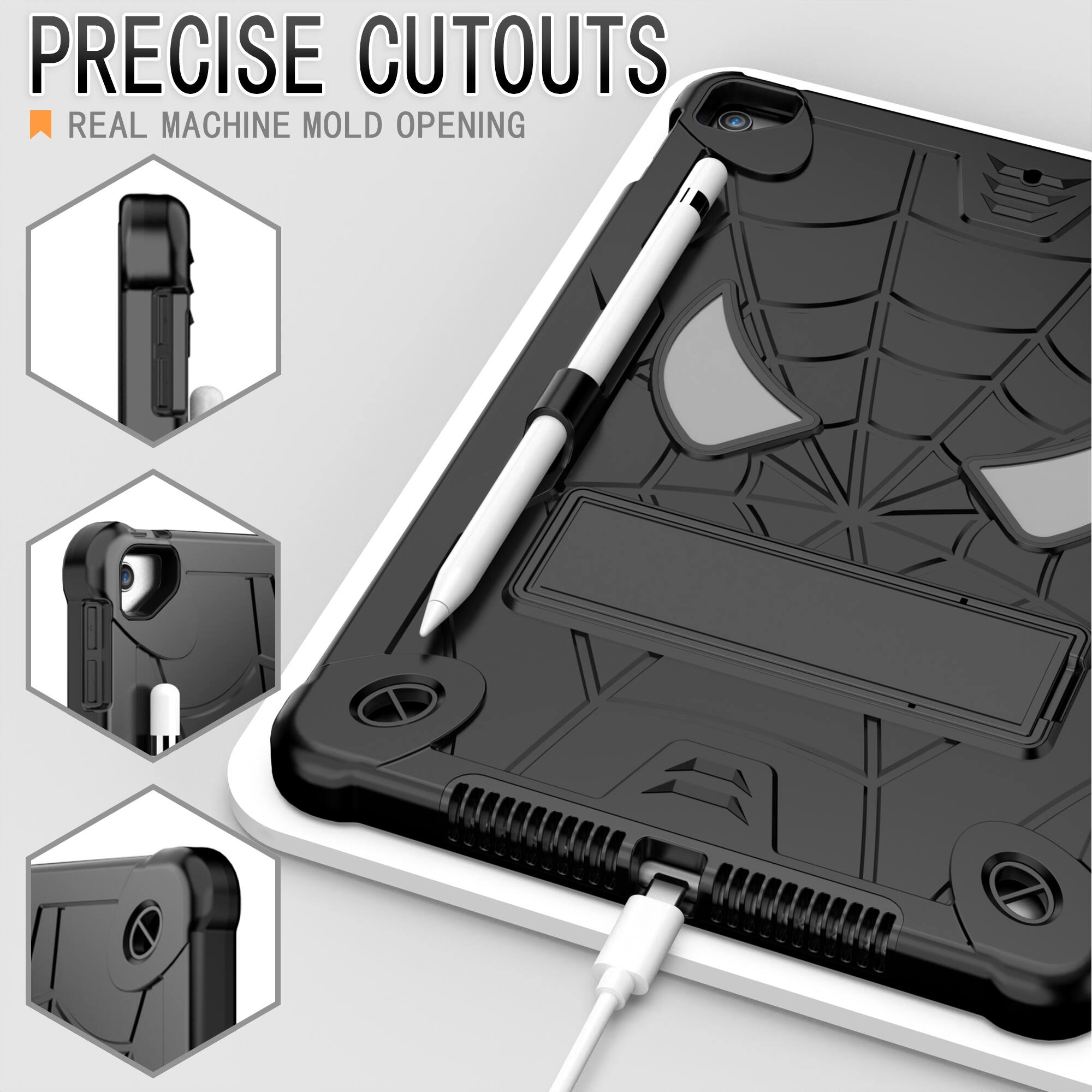 PRECISE CUTOUTS  
REAL MACHINE MOLD OPENING