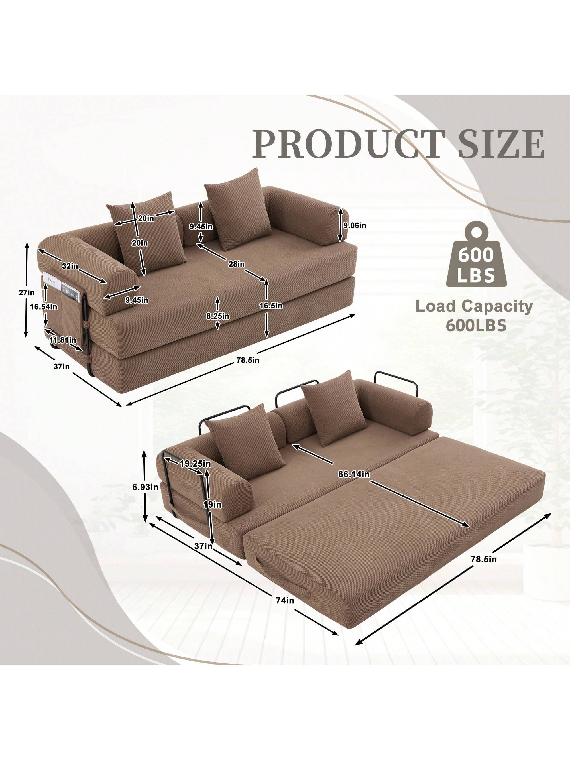 PRODUCT SIZE

- 20in
- 9.45in
- 9.06in
- 32in
- 27in
- 16.54in
- 11.81in
- 20in
- 9.45in
- 28in
- 8.25in
- 16.5in
- 600 LBS Load Capacity
- 600LBS
- 37in
- 78.5in
- 6.93in
- 19.25in
- 66.14in
- 19in
- 37in
- 78.5in
- 74in