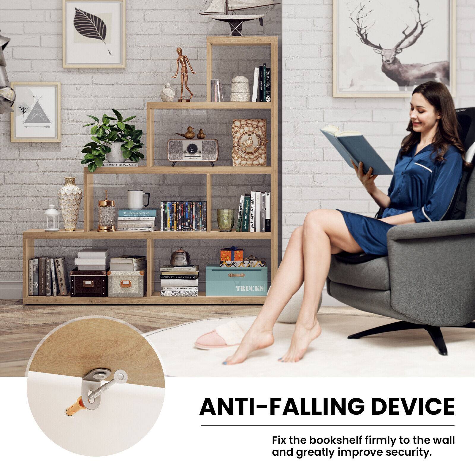 Anti-Falling Device: Fix the bookshelf firmly to the wall and greatly improve security.