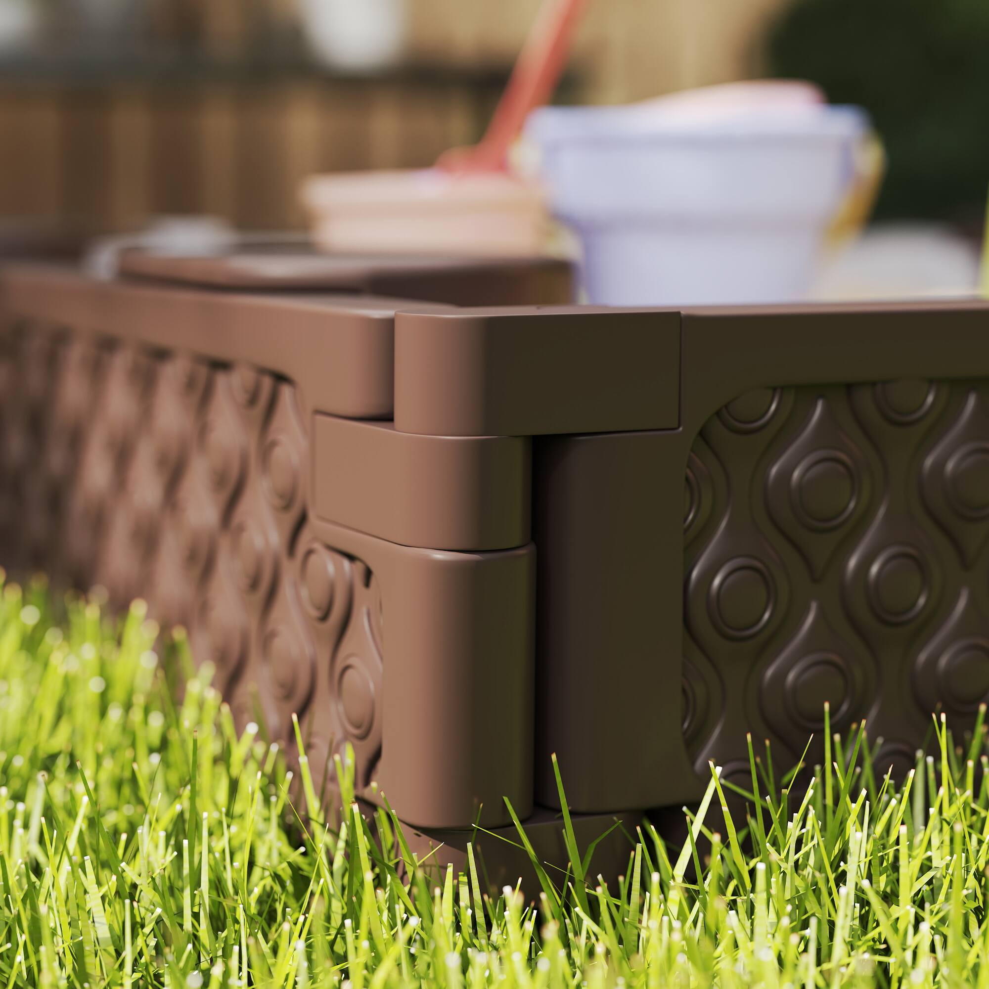 Alt View 4. Qaba - Kids Sandbox with Cover, Square 47" Sand Pit, 4 Seats, Weather Resistant, Backyard, Lawn, Garden, Beach, Patio.