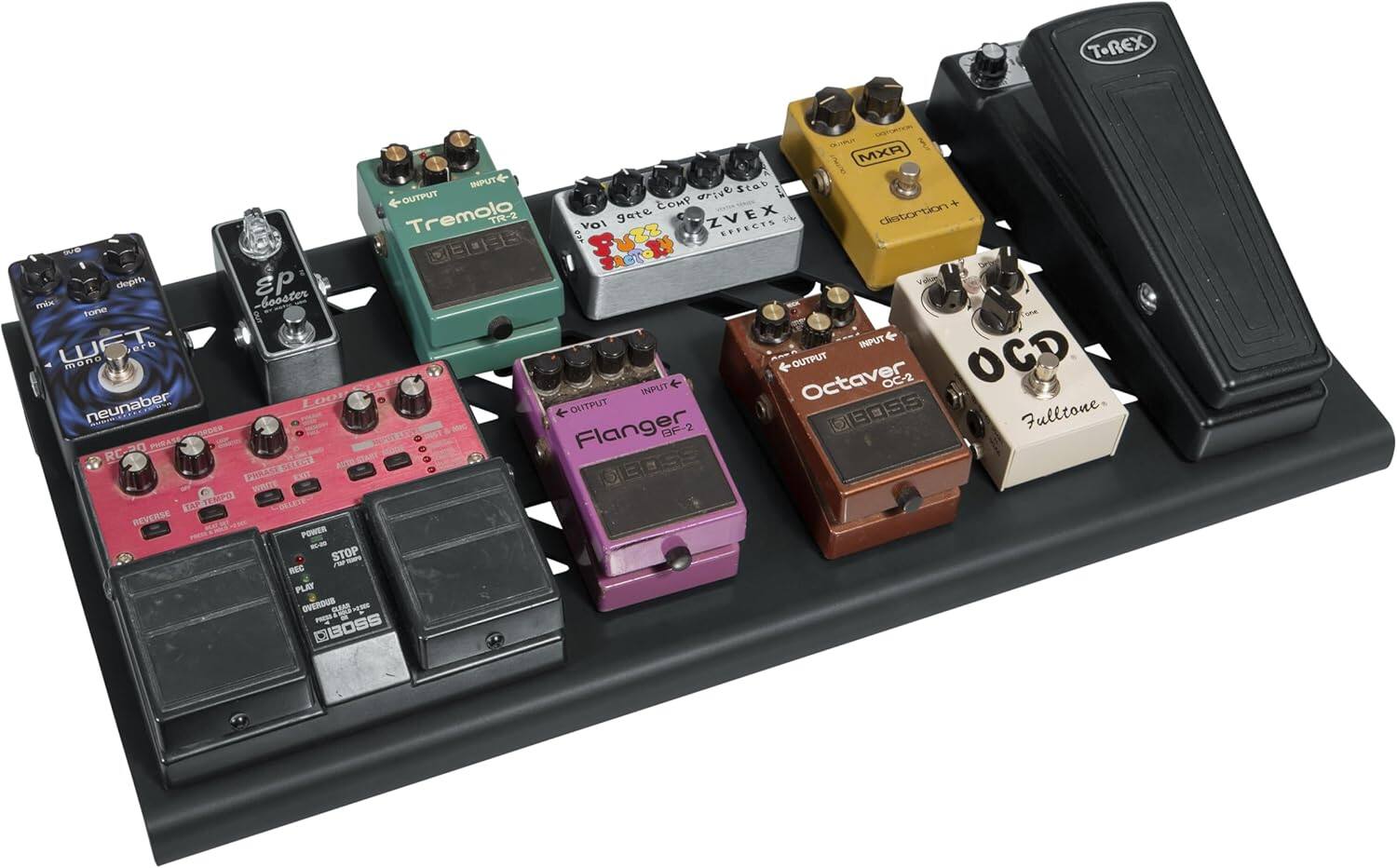 TOREX MXR INPUT Stab OUTPUT COMP orive + Tremolo TR-2 Vol gate ZVEX distortion 9 EFFECTS GU Fuzz depth 93 min booster too ouT WFT erb INPUT mono INPUT OUTPUT Octaver OC-2 OCD neunaber Loo OUTPUT = DER Flanger BE t  Fulltone. PHEASS RC-20 RC AUTSSIART SILECT AUTO PHRASE EXIT WWITE LAP TEMPO DELETE REVERSE  PE POWER n-2 STOP - Fo REC PLAY OVERDUS SLAN HEME PRSS BBOSS