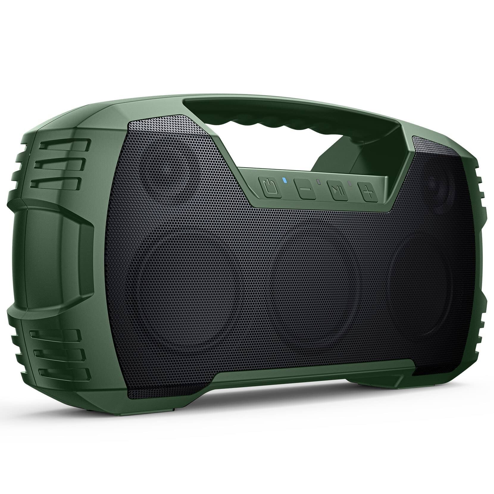 Front. Dazzling Pops - Ipx7 Waterproof 40w 60 Peak Portable Wireless Speakers With Subwoofer 32h Playtime Stereo Loud Sound Deep - Green.