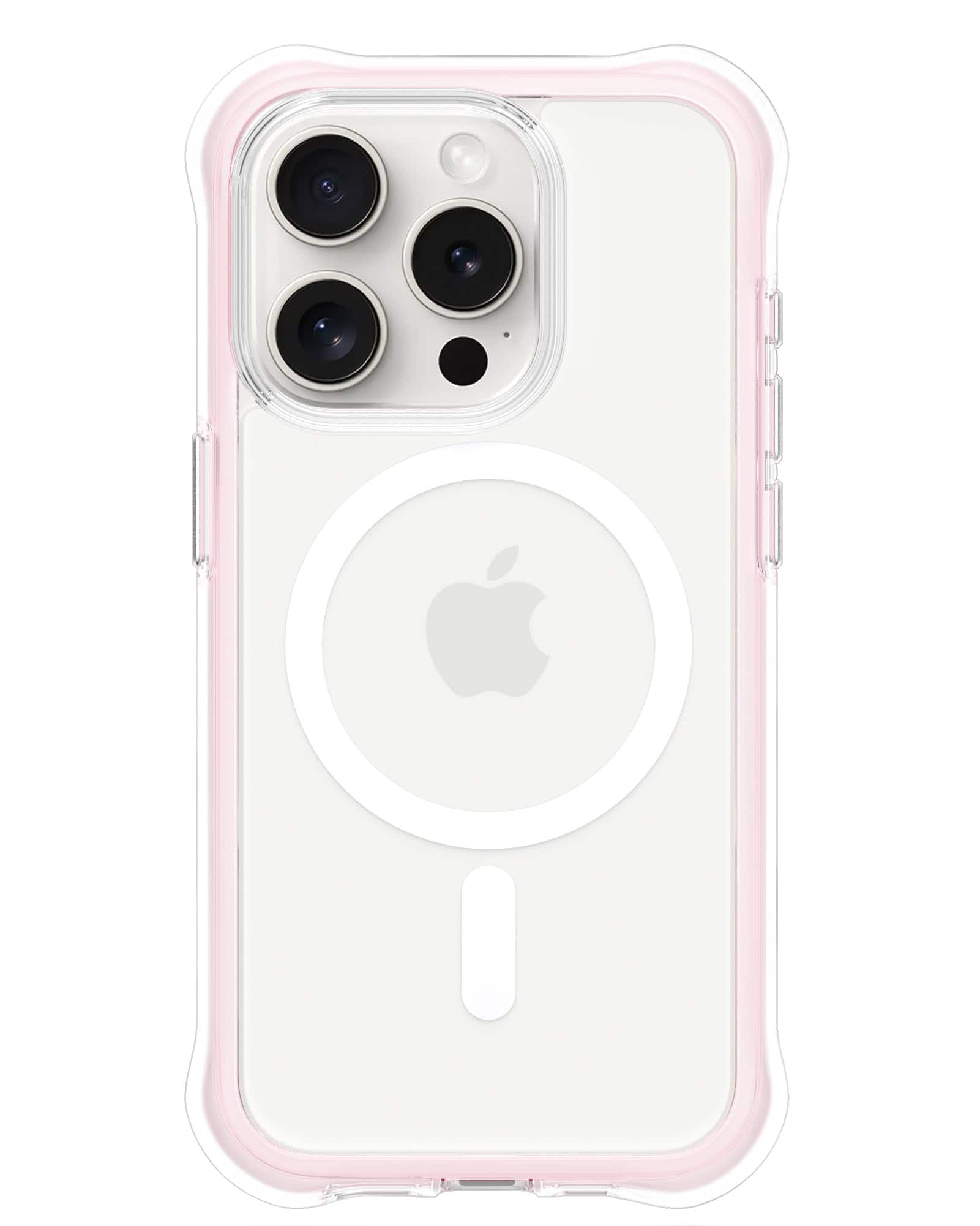 Front. Ornarto - ORNARTO Air Case for iPhone 15 Pro Clear, Compatible with MagSafe, Military-Grade Drop Protection Case - Pink - Pink.