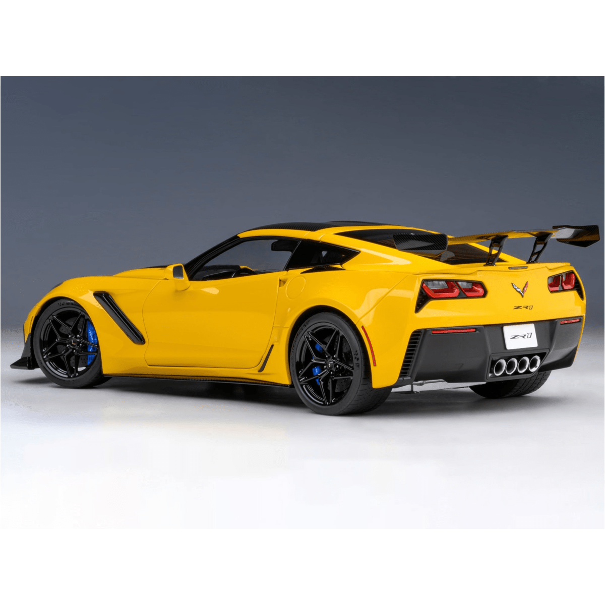 Alt View 9. Autoart - 2019 Chevrolet Corvette C7 ZR1 Corvette Racing Yellow Tintcoat with Carbon Top 1/18 Model Car by Autoart.