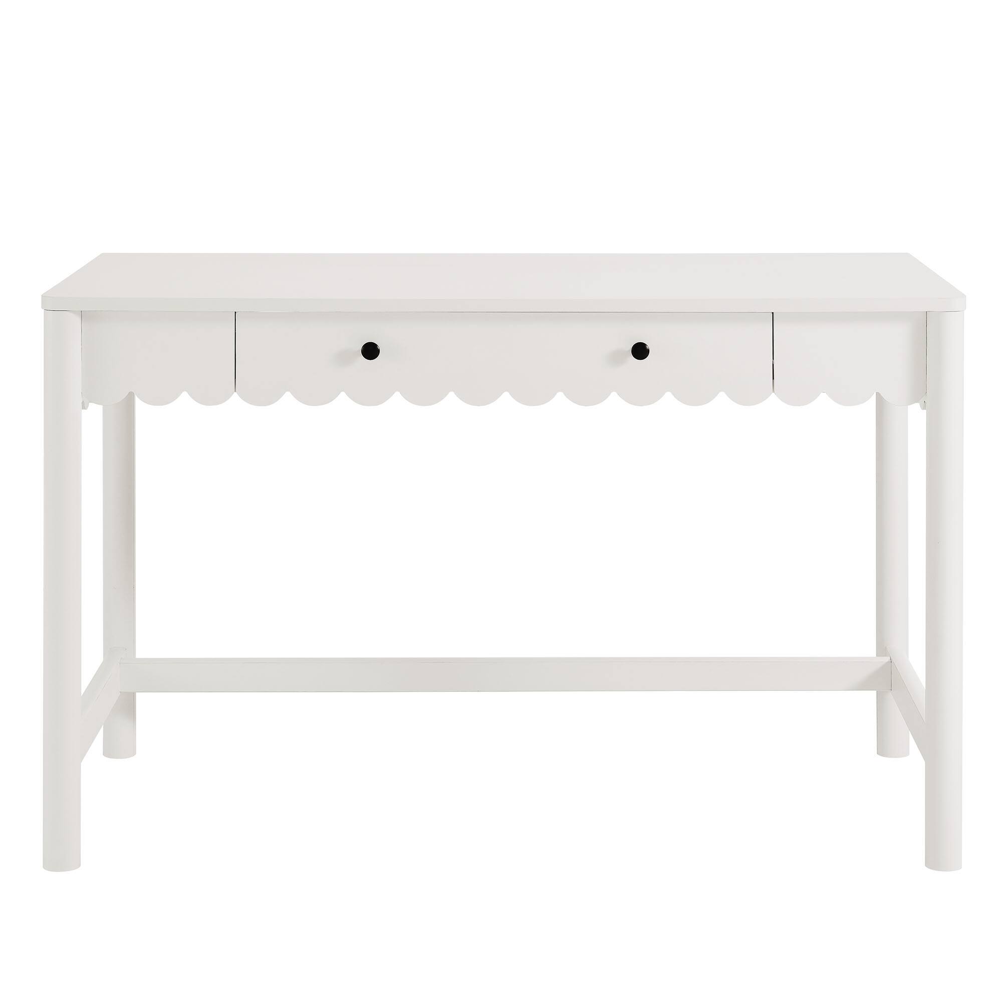 Alt View 4. Modway - Emmeline 1-Drawer Scallop Writing Desk by Modway - White.