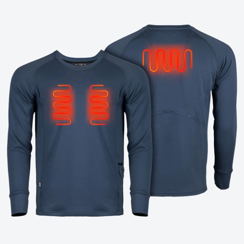 Alt View 1. Mobile Warming - Men's BaseLite Heated Baselayer Shirt - Arctic Blue.