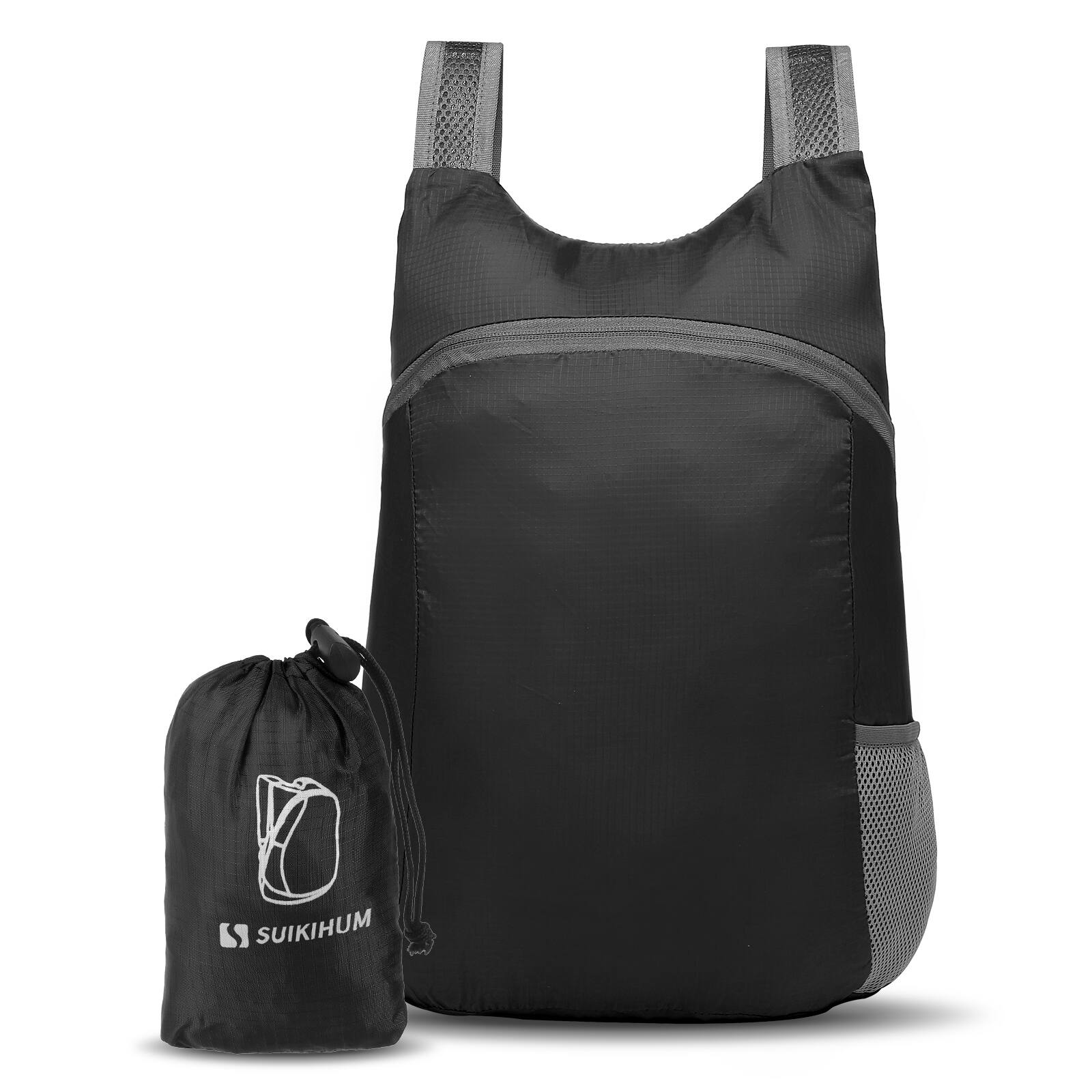 Alt View 1. Unique Bargains - 20L Ultra Hiking-Daypack Lightweight Foldable Travel Packable Backpack for Camping Cycling Outdoor - Black.