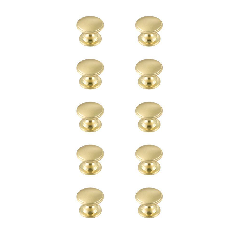 Alt View 2. Elegant Decor - Kaid 1.2" Diameter Brushed Gold Mushroom Knob Multipack (Set of 10) - Brushed Gold.