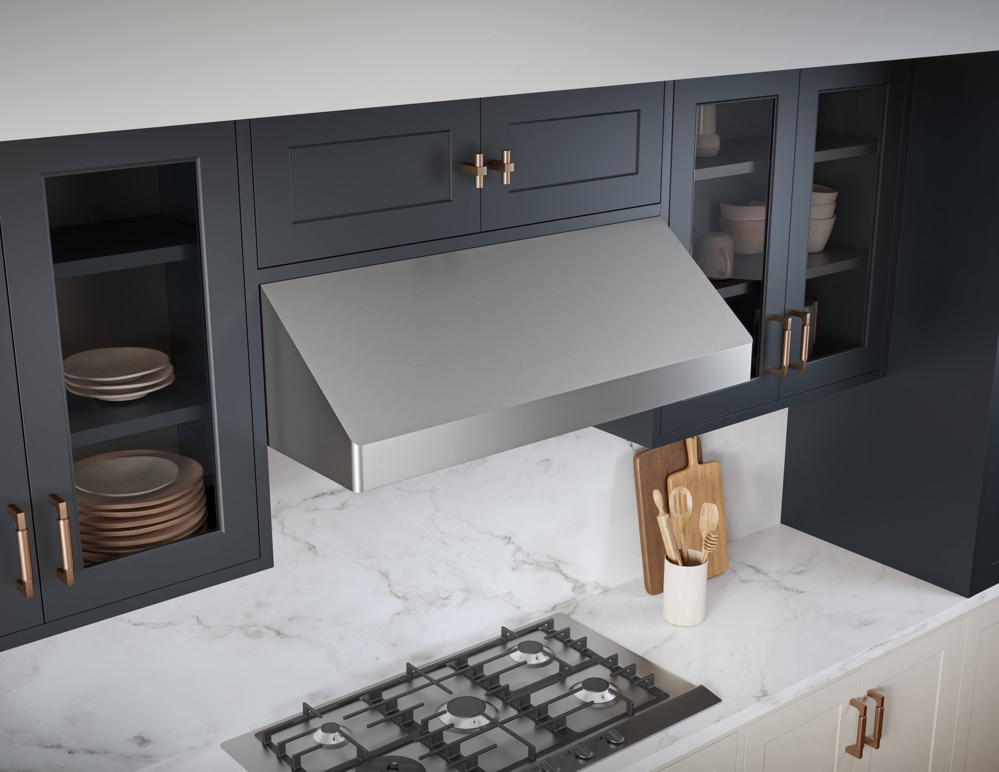Alt View 14. Zephyr - Tempest I 36 in. 650 CFM Under Cabinet Mount Range Hood with LED Light - Stainless Steel.