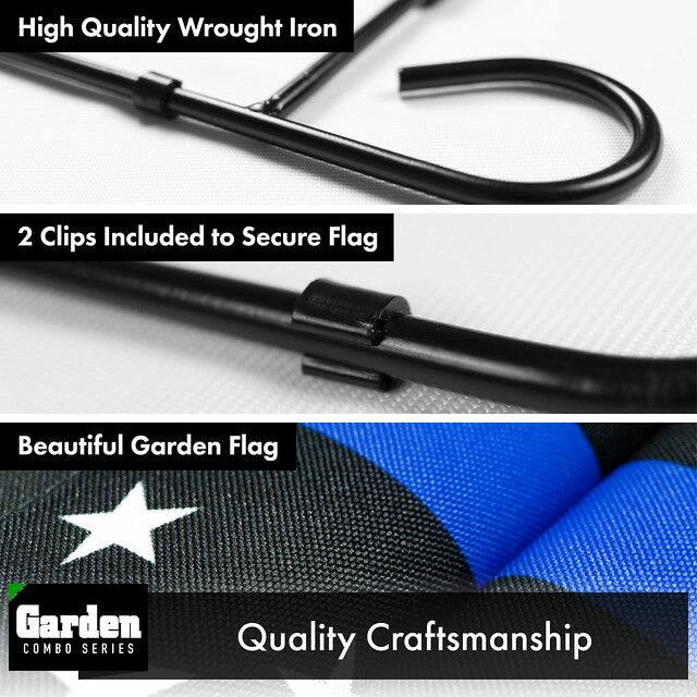 - High Quality Wrought Iron
- 2 Clips Included to Secure Flag
- Beautiful Garden Flag
- Quality Craftsmanship

Garden COMBO SERIES