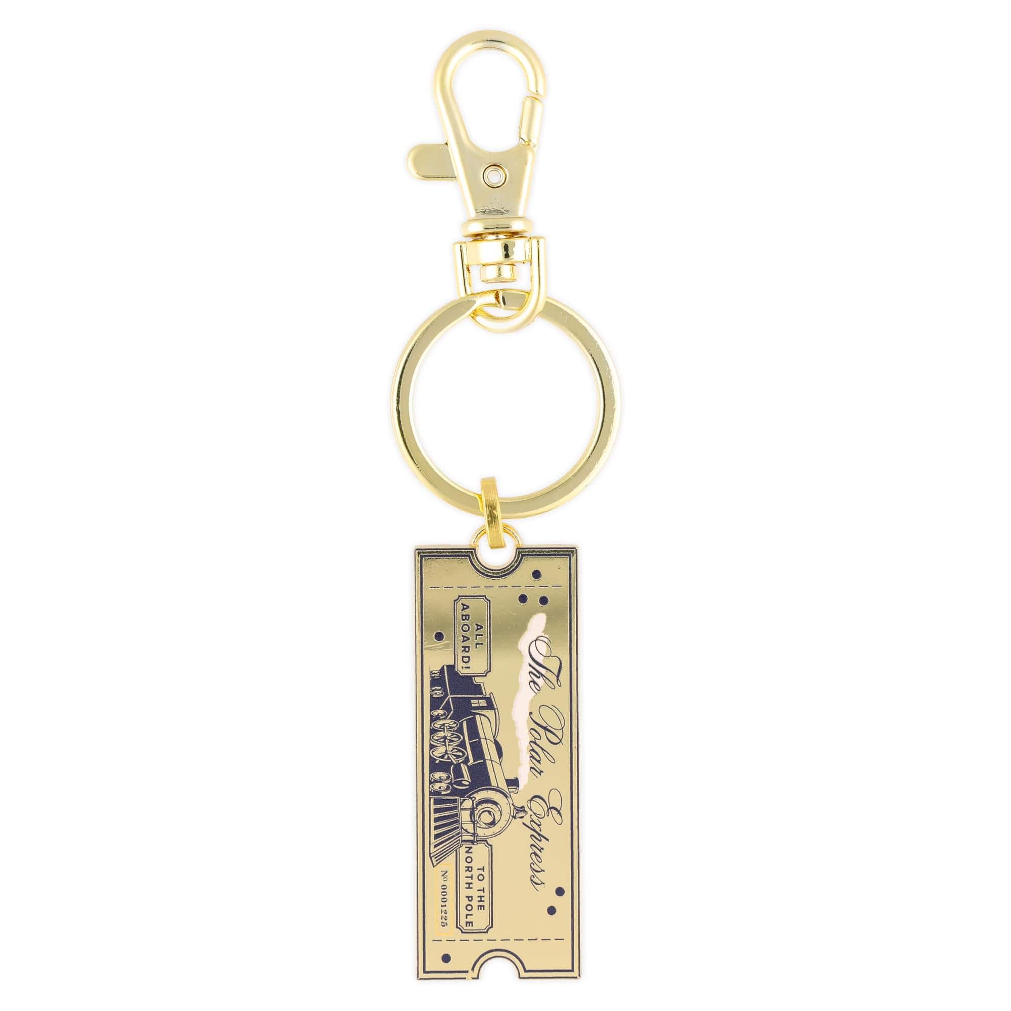 SalesOne LLC - The Polar Express "Believe" Train Ticket Enamel Charm Keychain - Gold