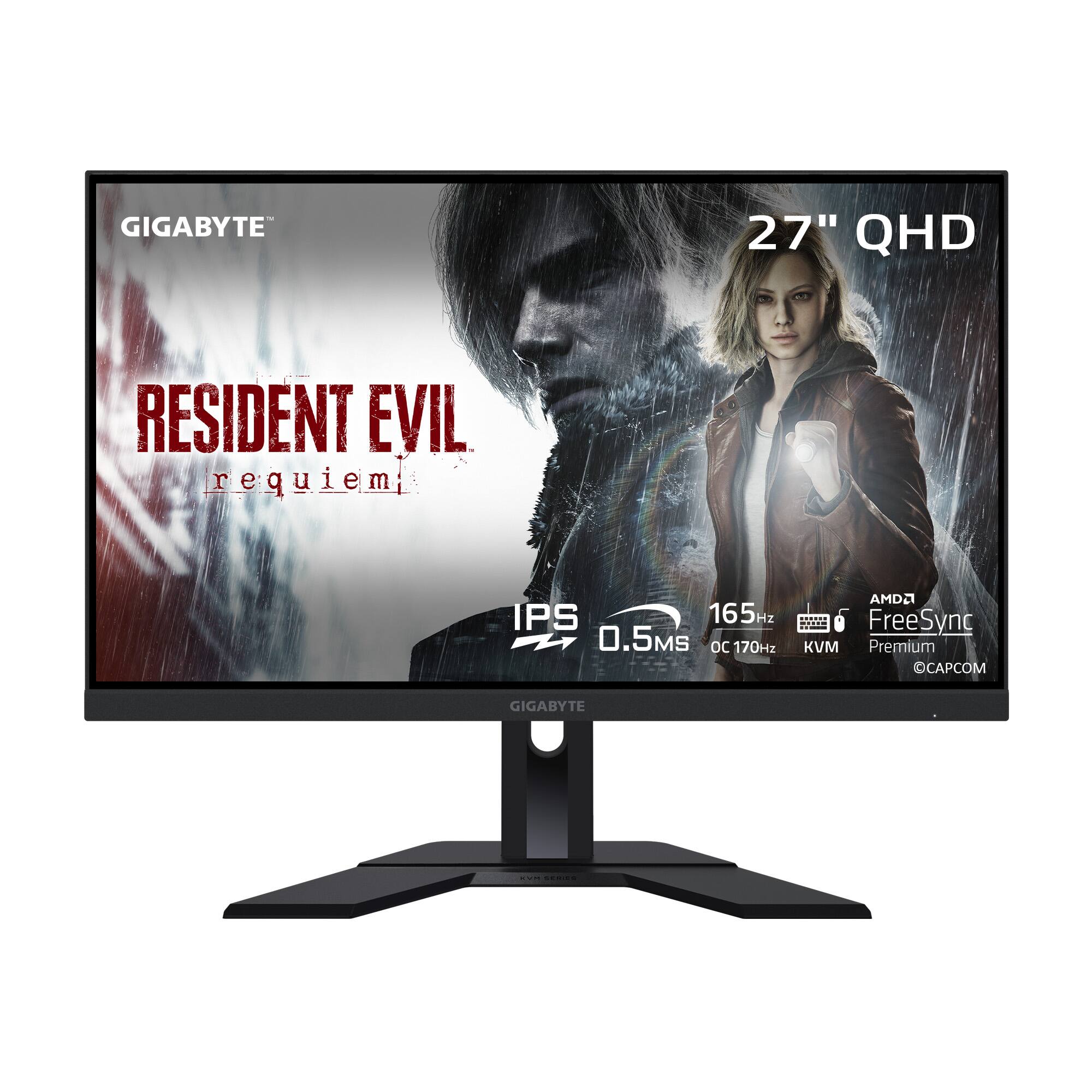GIGABYTE 27" QHD RESIDENT EVIL requiem IPS 165Hz 0.5MS OC 170Hz AMD FreeSync KVM Premium CAPCOM