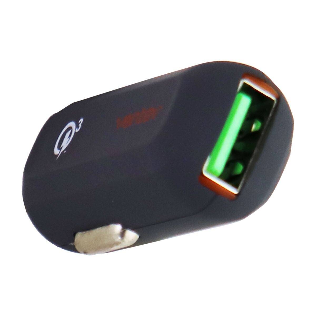 Angle. Ventev - Dashport RQ1300 mini QC 3.0 Car Adapter w/ 3.3FT Micro-USB Cable - Gray.