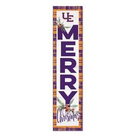 Jardine - Evansville Purple Aces 12'' x 48'' Outdoor Merry Christmas Leaner - White