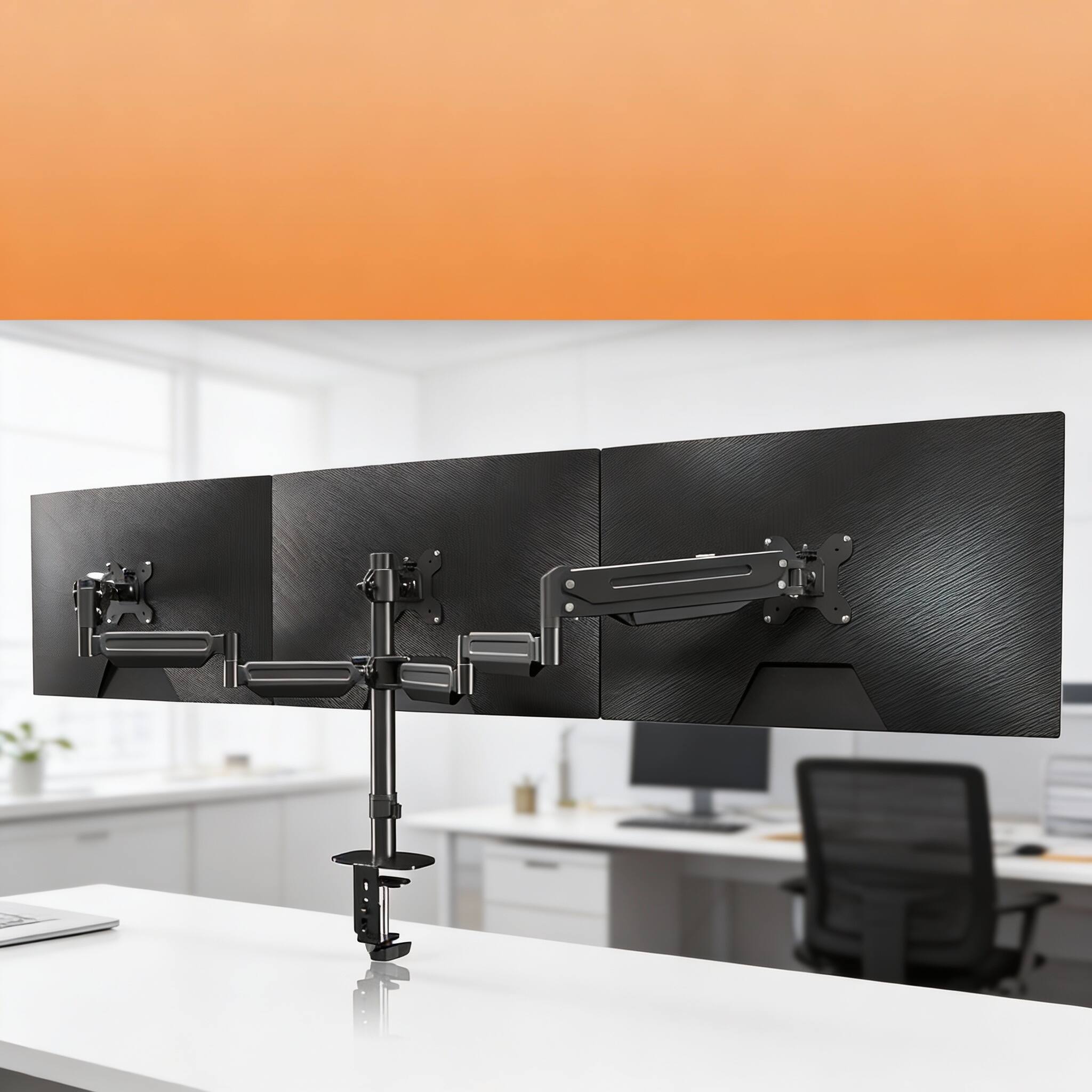 Alt View 2. Frangdom - Monitor Gas Spring Mount Swivel Tilt - 4 monitor mount 32" 22lbs.