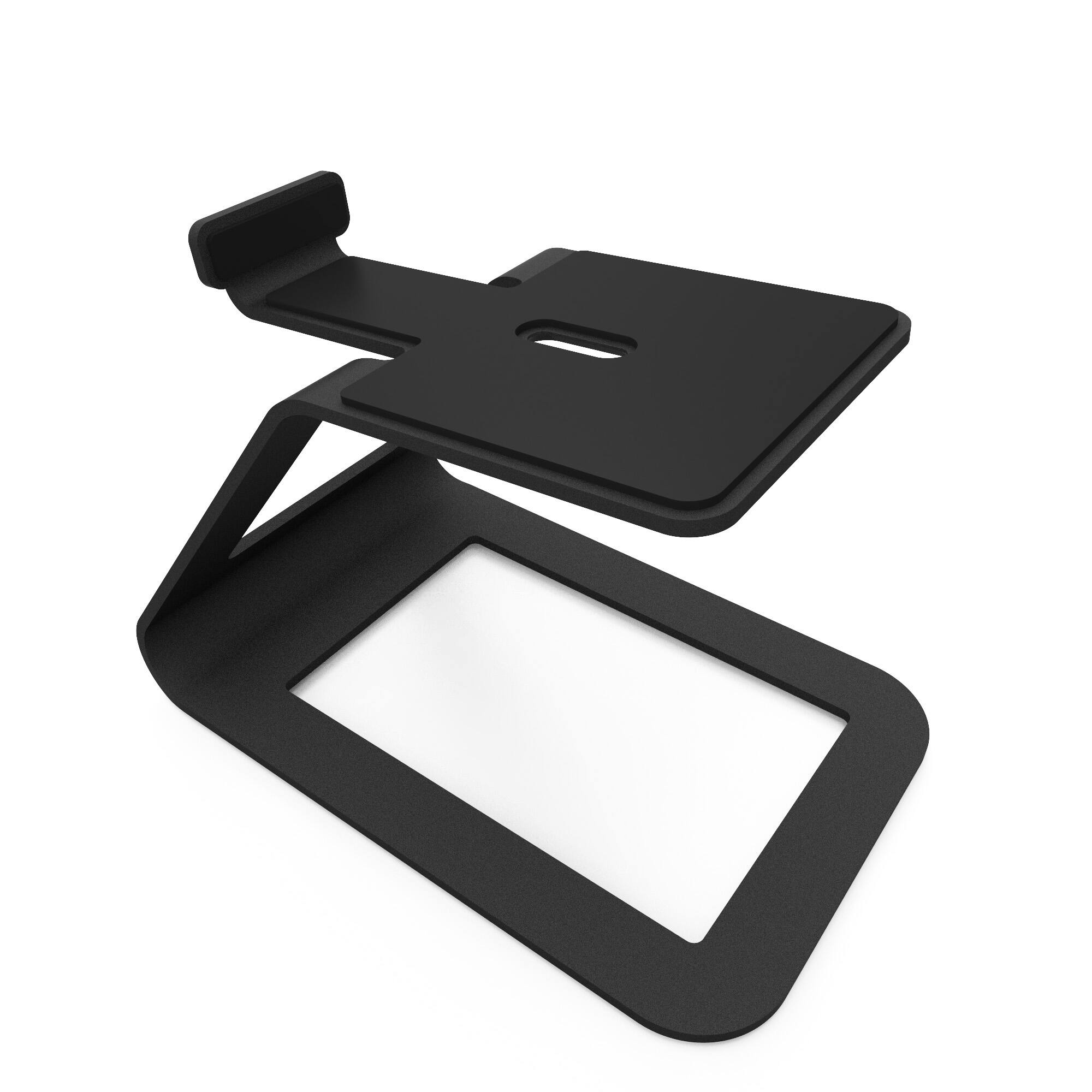 Left. Kanto - Elevated Desktop Speaker Stands for Midsize Speakers, Pair - Black.