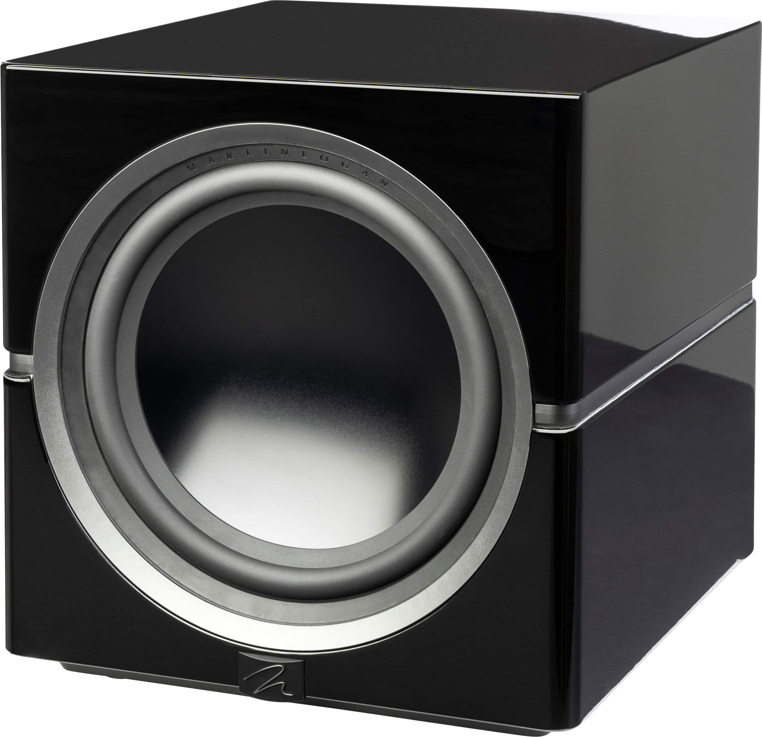 Back Zoom. MartinLogan - Dynamo 12, 12” Sealed, Powered Subwoofer, with Magnitude MT-1.6kW Amplifier, Sub Control App, and Wireless Built-In - Gloss Black.