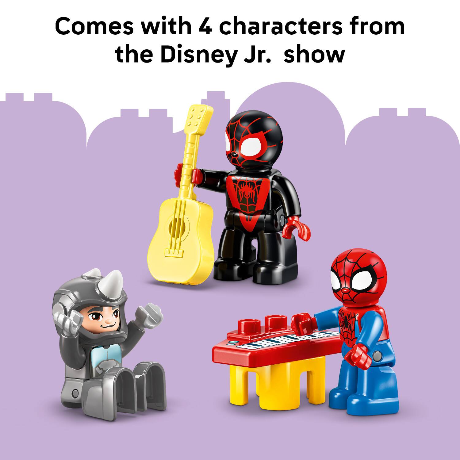 Comes with 4 characters from the Disney Jr. show