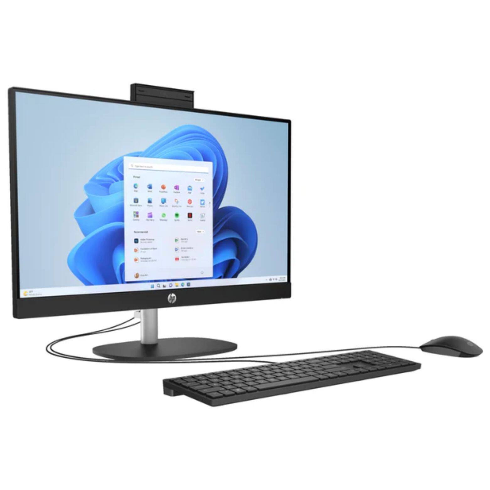Alt View 2. HP - 24-CR0000I 23.8" FHD IPS Intel Core i3-1315U 1.2 GHz 8GB DDR4 256GB SSD Intel UHD Windows 11 Home All-in-One Desktop - Black.