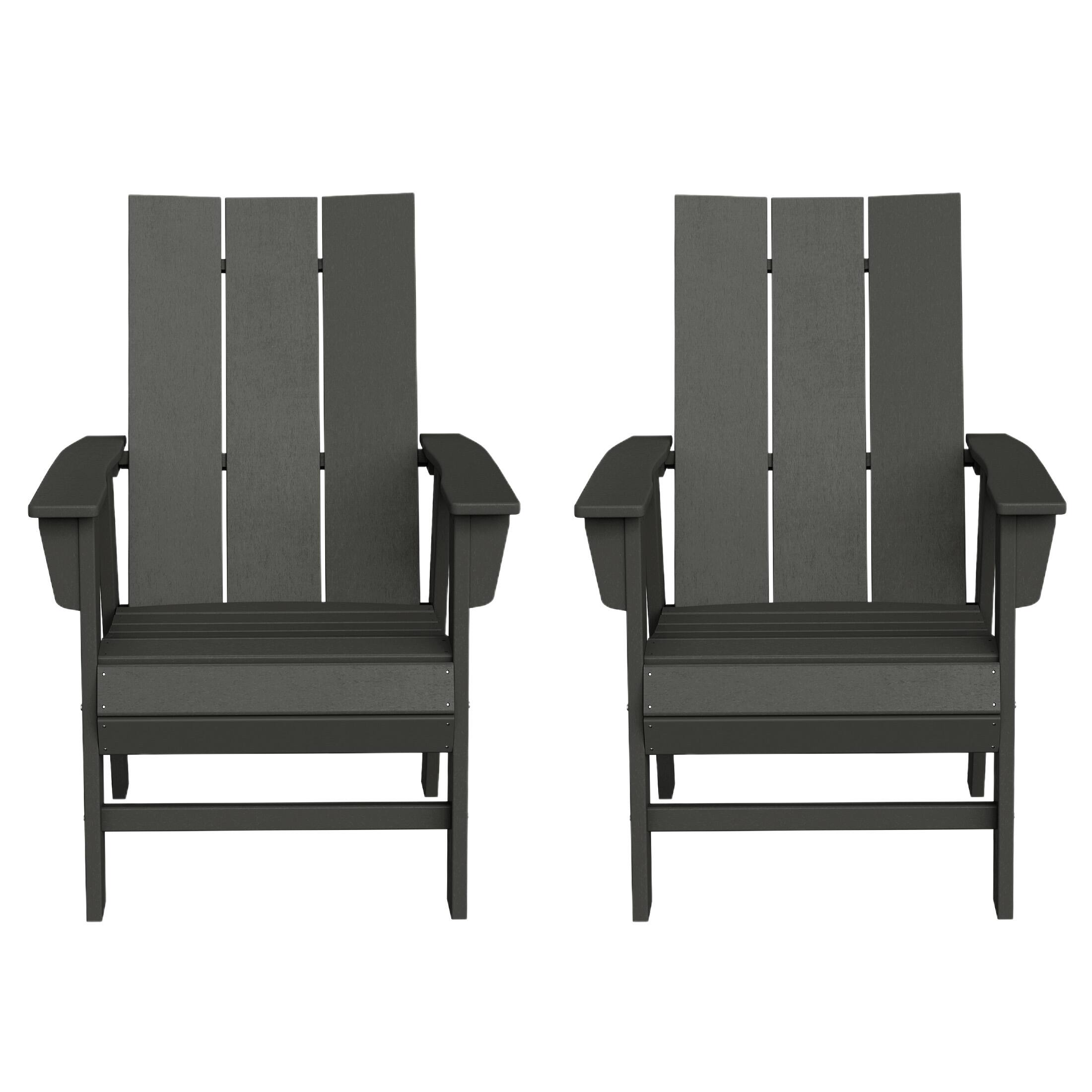 WestinTrends - Ashore Outdoor Patio HDPE Plastic Modern Adirondack Dining Chairs (Set of 2) - Gray price history on PriceWatchPro