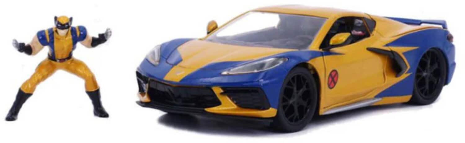Jada Toys - 1:24 Marvel - Hollywood Rides - 2020 Corvette C8 with Wolverine Figure - COLLECTIBLES - Multicolor