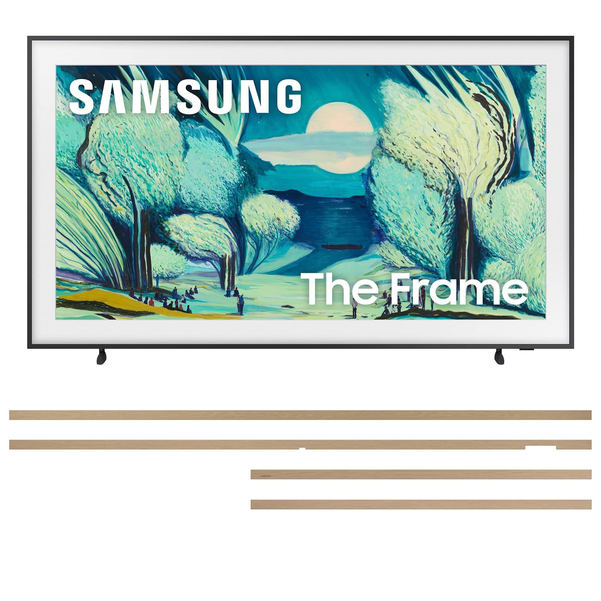 Samsung - QN65LS03FAFXZA 65" The Frame QLED 4K Smart TV with a VG-SCFF65TKBZA Customizable Bezel - Modern Teak (2025)