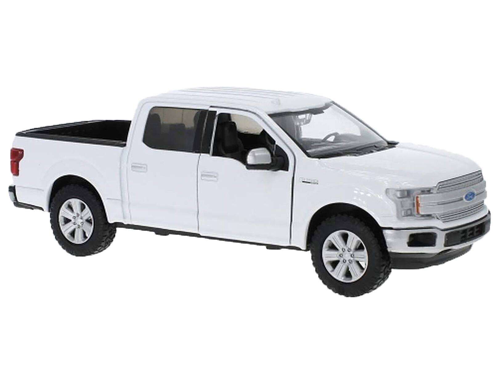 Angle. Motormax - 2019 Ford F-150 Lariat Crew Cab Pickup Truck White 1/24-1/27 Diecast Model Car by Motormax - White.