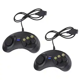 Kitcheniva - Game Pad Controller For SEGA Genesis 2 Pack - Black