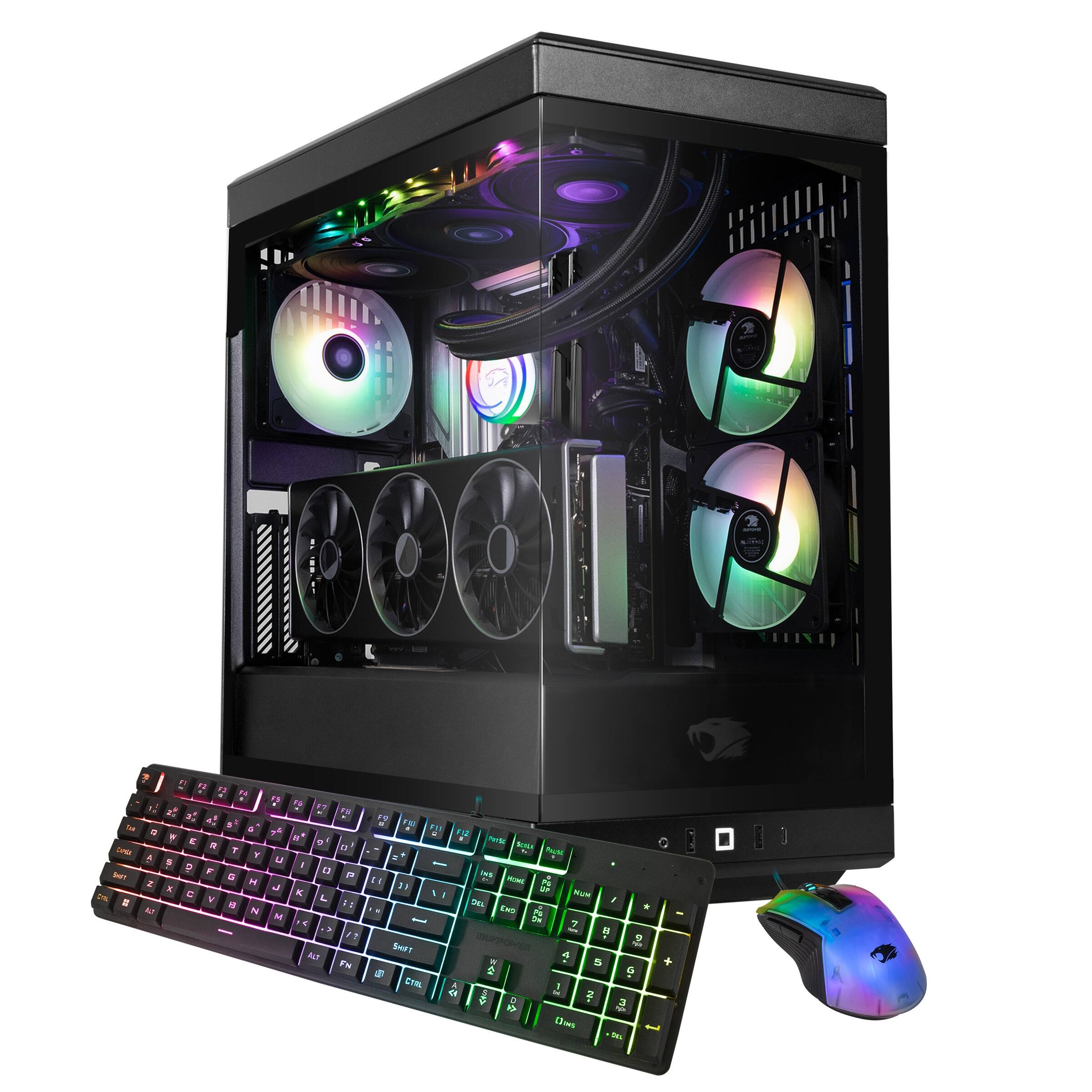 iBUYPOWER - Y40 Gaming Desktop PC - AMD Ryzen 7 9800X3D, NVIDIA GeForce RTX 5070 12GB, 32GB DDR5 RAM, 1TB NVMe SSD_Y40BA7N5703 - Black