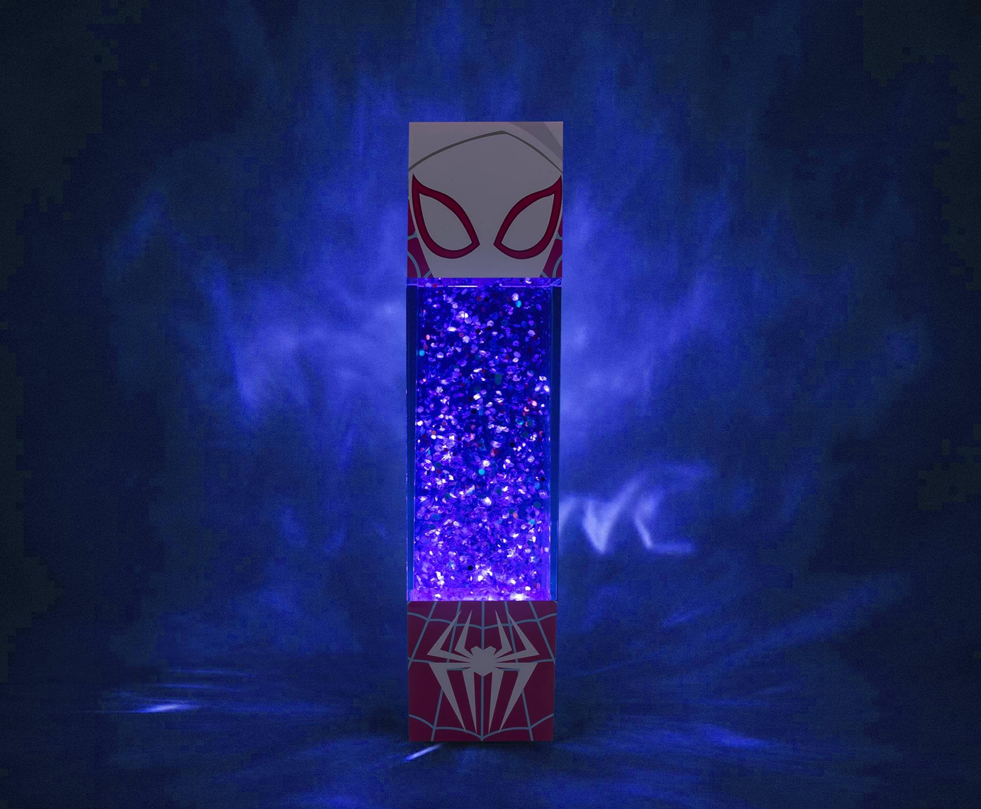 Alt View 1. Ukonic - Marvel Spider-Gwen USB Powered Glitter Motion Light | 12 Inches Tall - Purple.