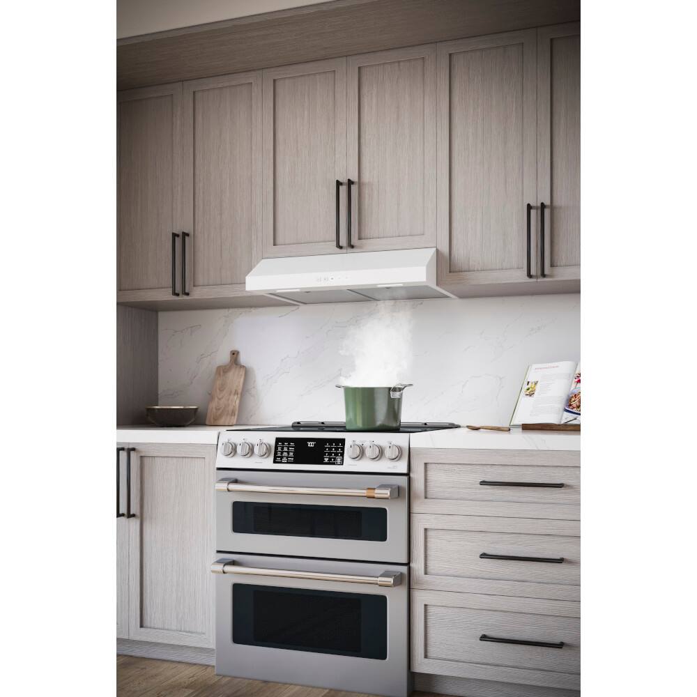 Alt View 12. Broan - Broan-NuTone 30-Inch Under Cabinet Range Hood, ENERGY STAR, 350 Max Blower CFM - White.