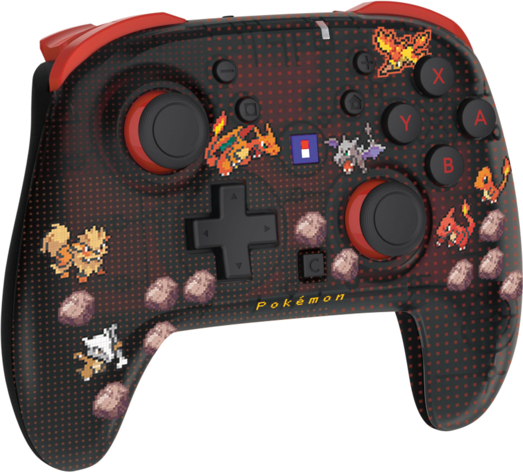 Angle. Hori - Wireless HORIPAD Turbo (Pokemon Pixel Red) for Nintendo Switch 2 - Red.