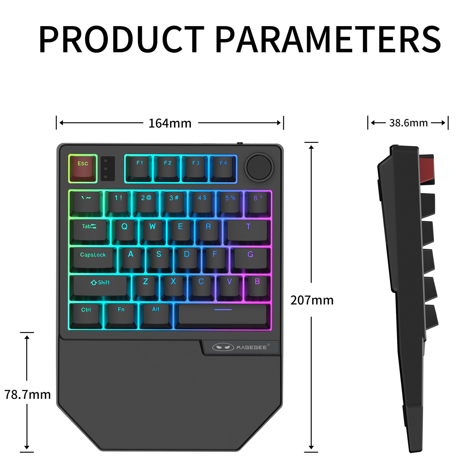 MageGee MK AXE 34 Key Tri Mode Mechanical Gaming Keypad with Red ...