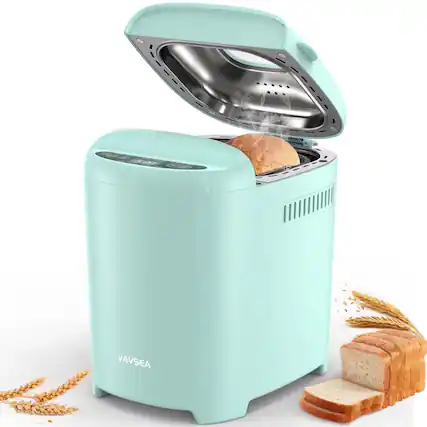 Front. VAVSEA - Bread Maker, 2LB Automatic Bread Machine with Gluten-Free, Dough, Cake Setting, 11 Settings, Compact Design, Nonstick Ce - green.