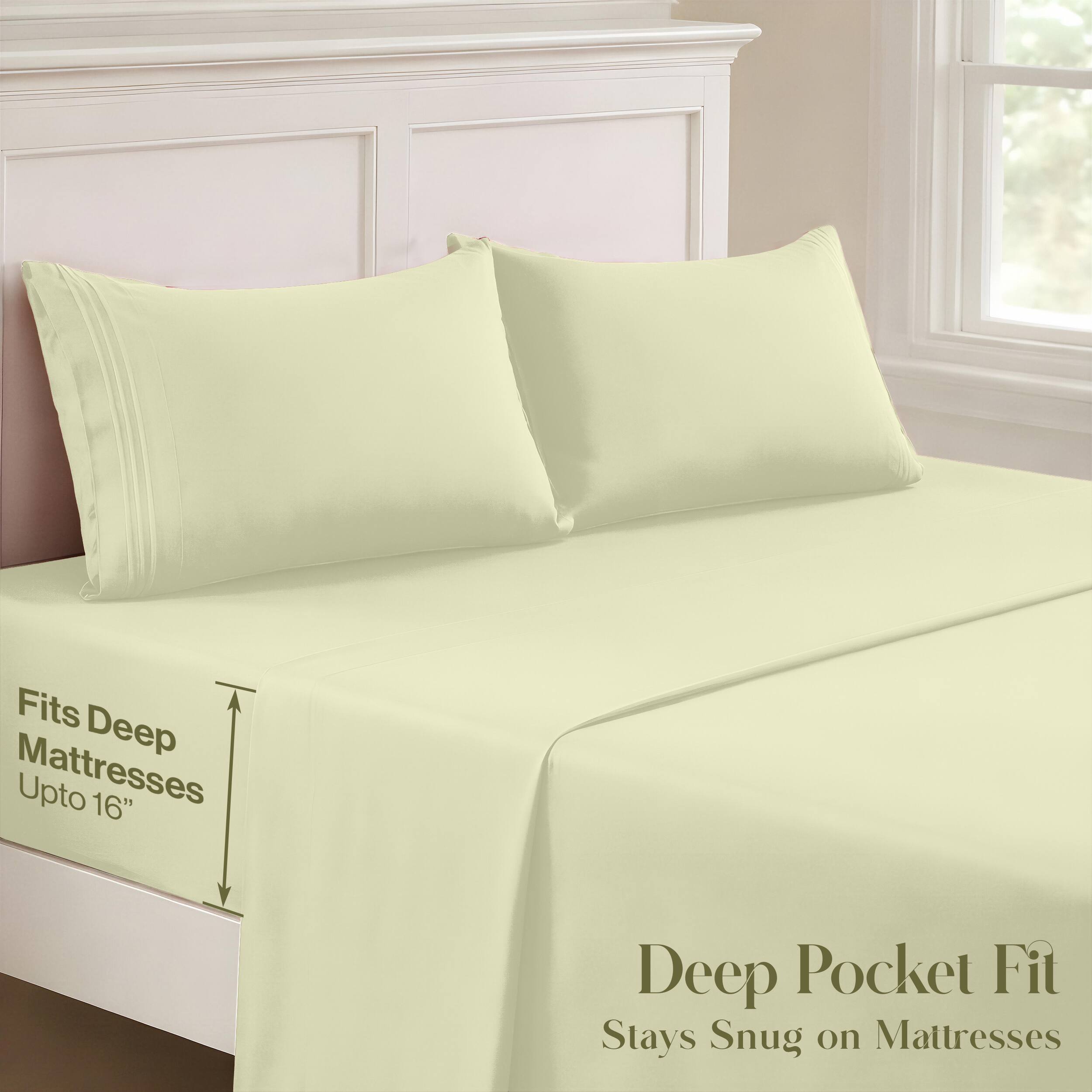 Fits Deep Mattresses Upto 16" Deep Pocket Fit Stays Snug on Mattresses