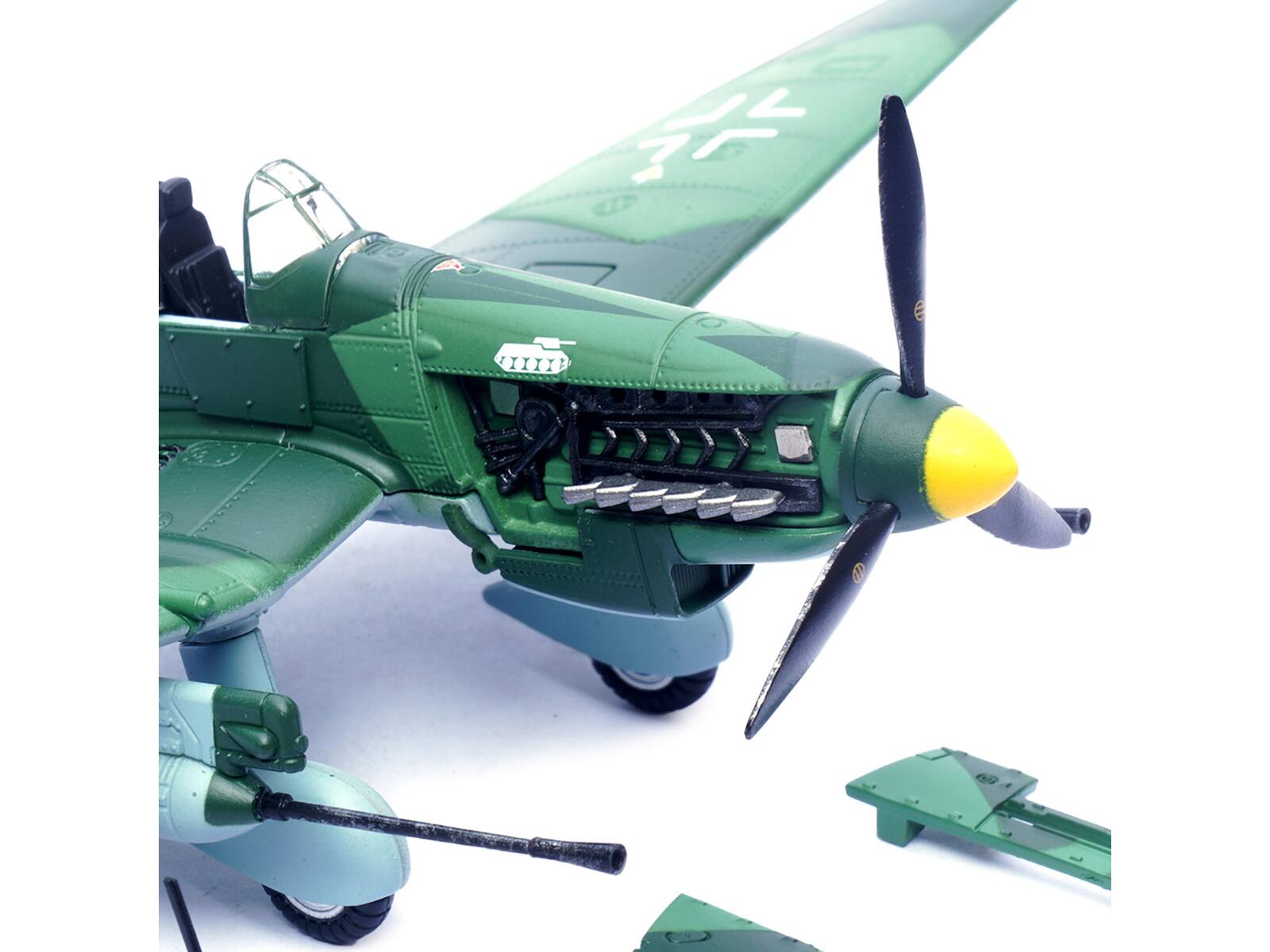 Alt View 1. Panzerkampf - Junkers Ju 87G1 Stuka Bomber Aircraft "Ukraine" (1944) German Luftwaffe "Wing" Series 1/72 Diecast Model by Panzerkampf.
