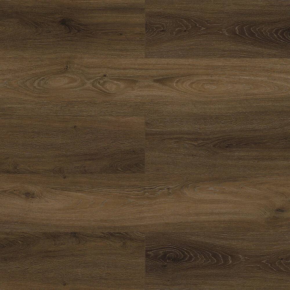 Left. Dotfloor - 48"x7.2" SPC Composite Flooring; 12 Planks/Box (28.68 sq. ft/Box); 5mm Thick with 1mm IXPE Backing; 12 mil Wear Layer - Lava Lake.
