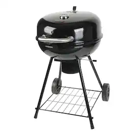 Grill Boss - 22" Kettle Charcoal Grill, Porcelain Lid, Large Cooking Area - Black