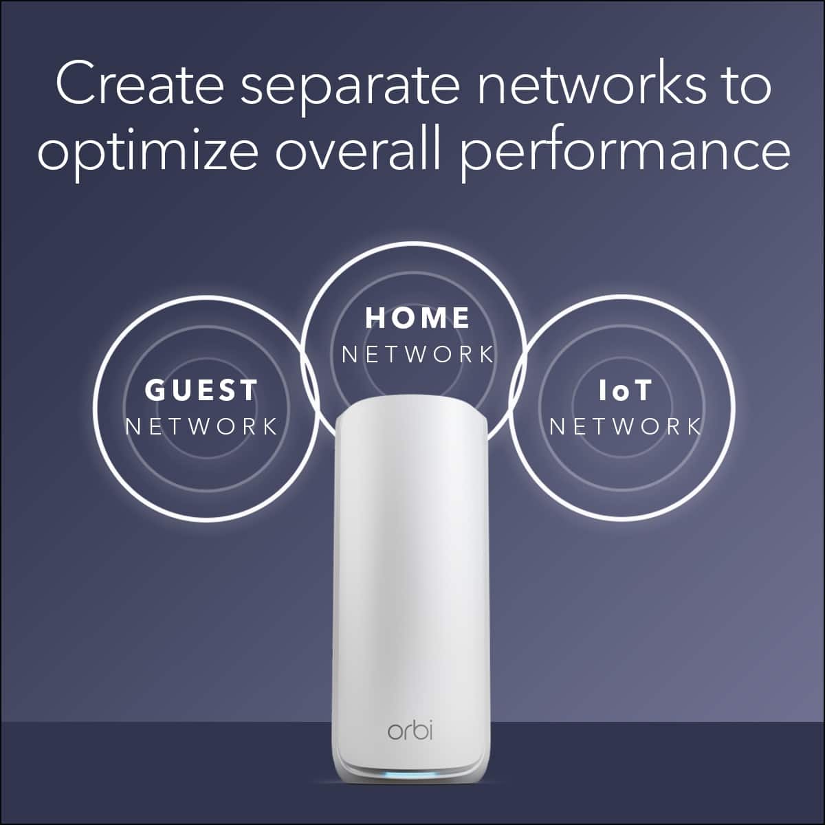 Create separate networks to optimize overall performance: Home Network, Guest Network, IoT Network, Orbi.