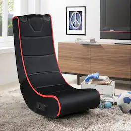 MOOSOO - Video Gaming Chair, Floor Rocking Chair with Built-in 2 Speakers For Watching TV, Reading, Playing Video Games - Black